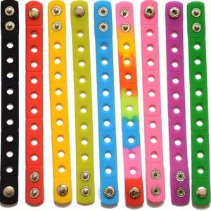 10 Multi-Color Soft 7 Inch Wristband Bracelets